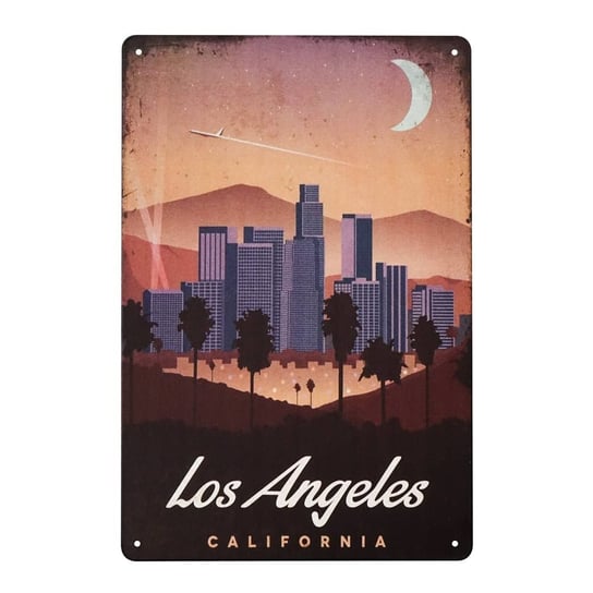 Plakat Tabliczka dekoracyjna metalowy szyld retro LOS ANGELES RustykalneUchwyty