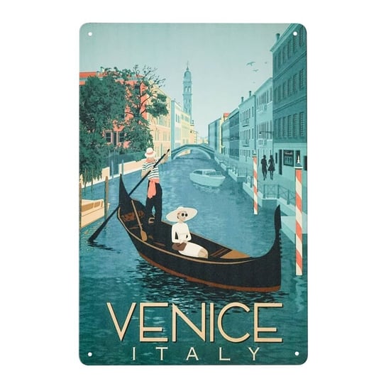 Plakat Tabliczka dekoracyjna metalowy szyld retro VENICE RustykalneUchwyty