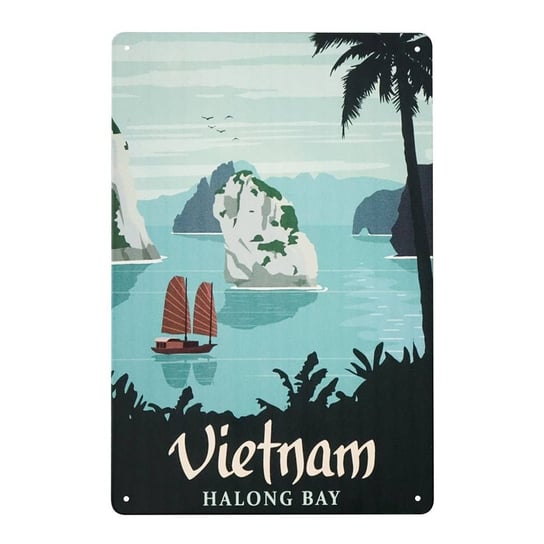 Plakat Tabliczka dekoracyjna metalowy szyld retro VIETNAM RustykalneUchwyty