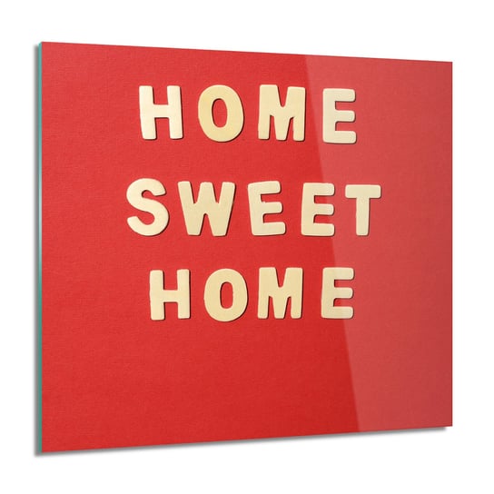 Plakat tekst dom do łazienki obraz na szkle, 60x60 cm ArtPrintCave