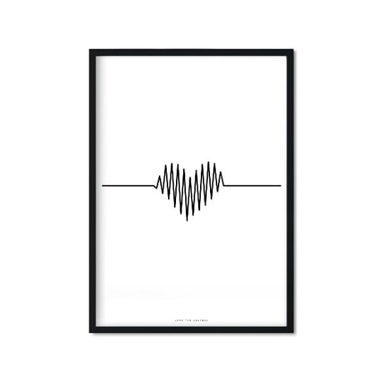 Plakat The Beat Of My Heart, biało-czarny, 30x40 cm Love The Journey