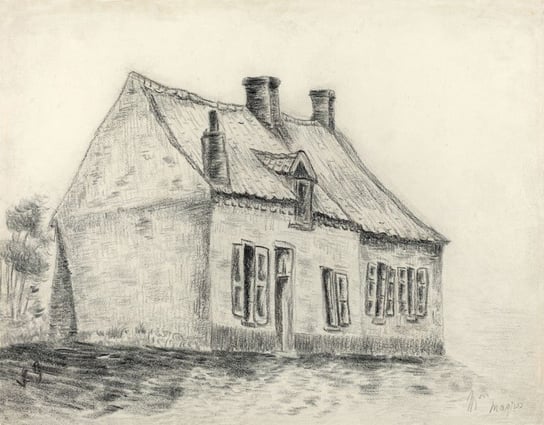 Plakat, The Magrot House, Cuesmes, Vincent van Gogh, 100x70 cm reinders