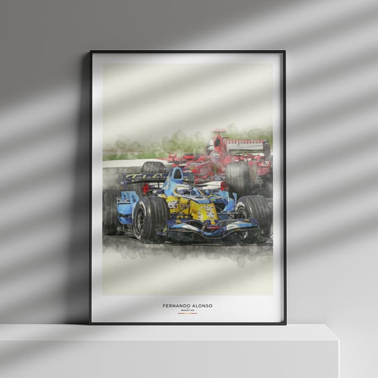 Plakat Tory Wyścigowe - Fernando Alonso  50X70 Cm Peszkowski Graphic