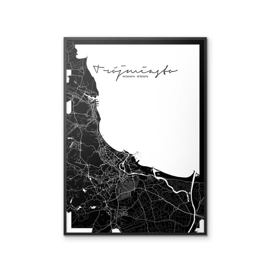 Plakat Trójmiasto Mapa, 40x50 cm Peszkowski Graphic