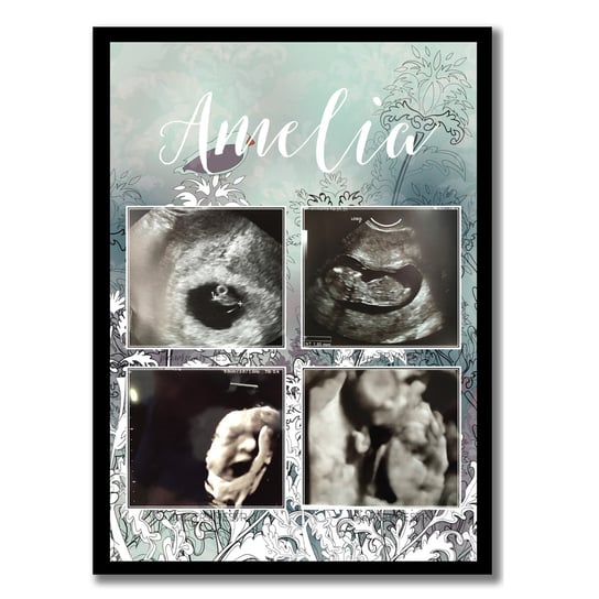 Plakat trymestry ciąży, zdjęcie usg, pamiątka, pomysł na prezent, Baby Shower, Sowia Aleja Inna marka