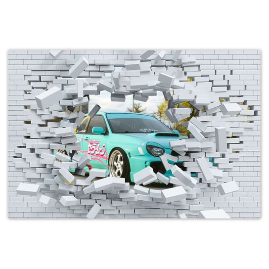 Plakat Turkusowa Fura Sport Car, 60x40 cm ZeSmakiem