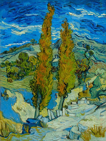 Plakat, Vincent Van Gogh, The Poplars at Saint-Rémy, 21x29,7 cm reinders