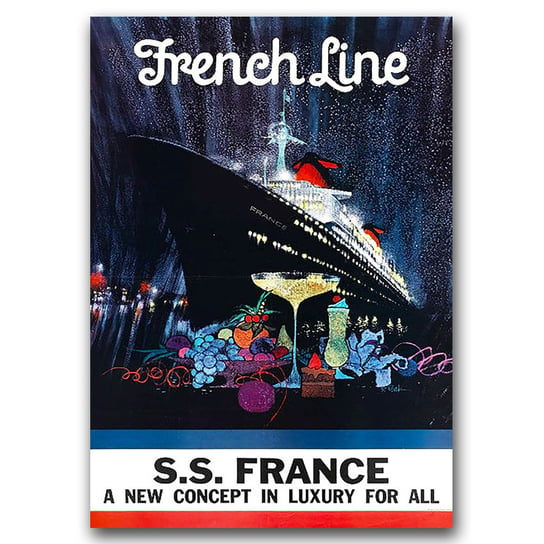 Plakat vintage do salonu Linia francuska A1 Vintageposteria