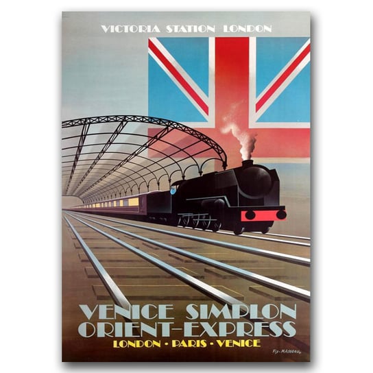 Plakat vintage do salonu Orient Express Travel A1 Vintageposteria