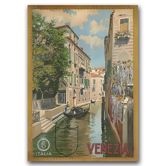 Plakat vintage do salonu Wenecja Italiy A3 Vintageposteria