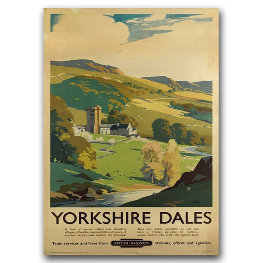 Plakat vintage do salonu Yorkshire Dales A2 Vintageposteria
