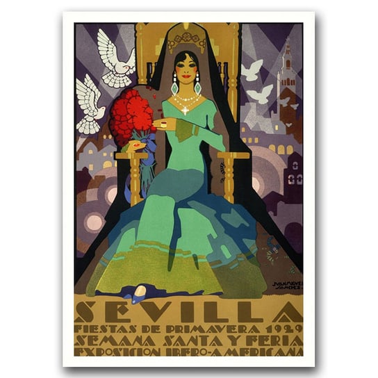 Plakat vintage Fiesta de Primavera Sevilla A3 Vintageposteria