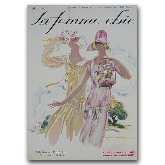 Plakat vintage Ilustracja La Femme Chic Mars A1 Vintageposteria