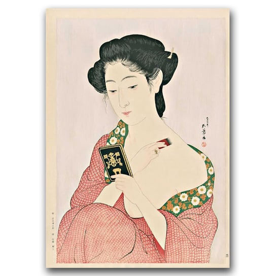 Plakat vintage Japonka nakładająca puder A1 Vintageposteria