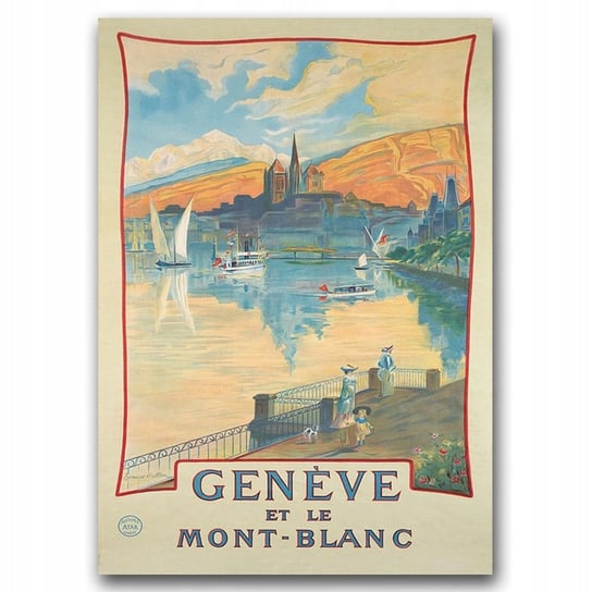 Plakat vintage Le mont blanc Szwajcaria A1 59,5x84 Inna marka