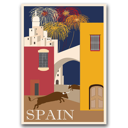 Plakat vintage na płótnie Hiszpania A1 60x85 cm Vintageposteria