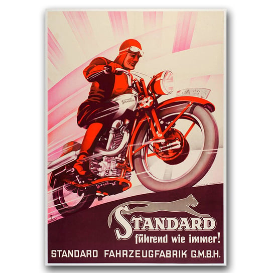 Plakat vintage na płótnie Motocykl A2 40 x 60 cm Vintageposteria