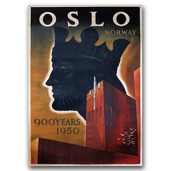 Plakat vintage na płótnie Norwegia Oslo A2 Vintageposteria
