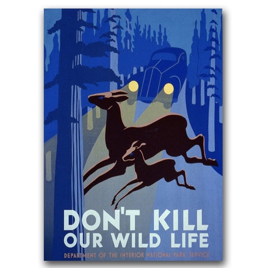 Plakat vintage na ścianę Don't Kill Wild Life A1 Vintageposteria