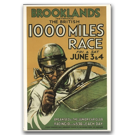 Plakat vintage na ścianę Grand Prix Brooklands A1 Vintageposteria