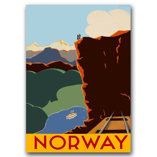 Plakat vintage na ścianę Norwegia A1 60 x 85 cm Vintageposteria