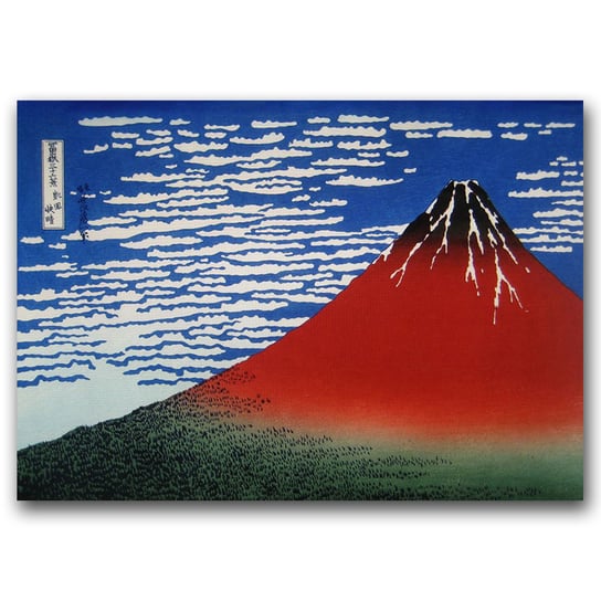 Plakat vintage Red Fuji Katsushika Hokusai A2 Vintageposteria