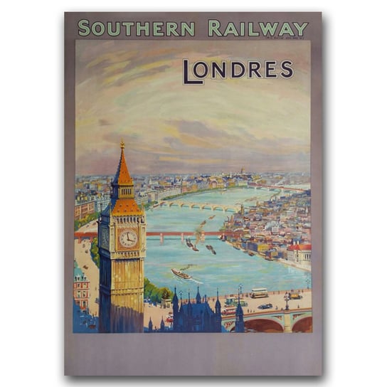 Plakat vintage Southern Railway London A3 Vintageposteria