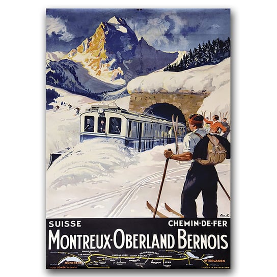 Plakat vintage Szwajcaria Montreux Berner A3 Vintageposteria