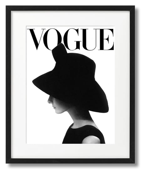 Plakat Vogue, Okładka Czarno-Biała, Audrey Hepburn W Kapeluszu DEKORAMA