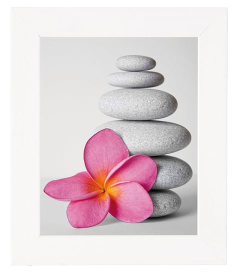 Plakat w białej ramie, 20x25 cm- Flower and stone 6 POSTERGALERIA