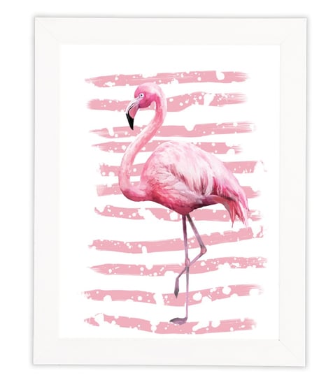 Plakat w białej ramie, 30x40 cm- Flamingo 2 POSTERGALERIA