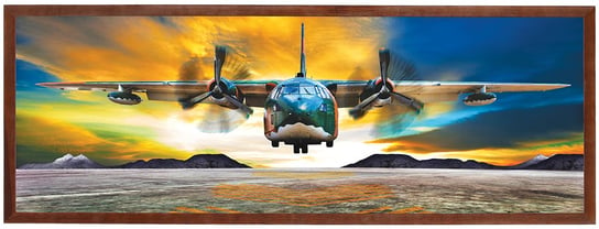 Plakat w brązowej ramie, 35x100 cm- Plane 3 POSTERGALERIA