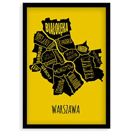 Plakat w czarnej ramce Dzielnice Warszawy, 40x60 cm Empik Foto