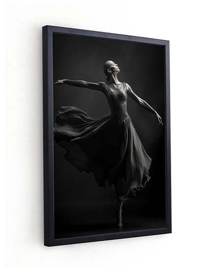 Plakat W Ramce 30X40 Cm A3 Czarna Rama Szyba Plexi Antyrama Obraz Do Salonu Baletnica Na Czarnym Tle Inna marka