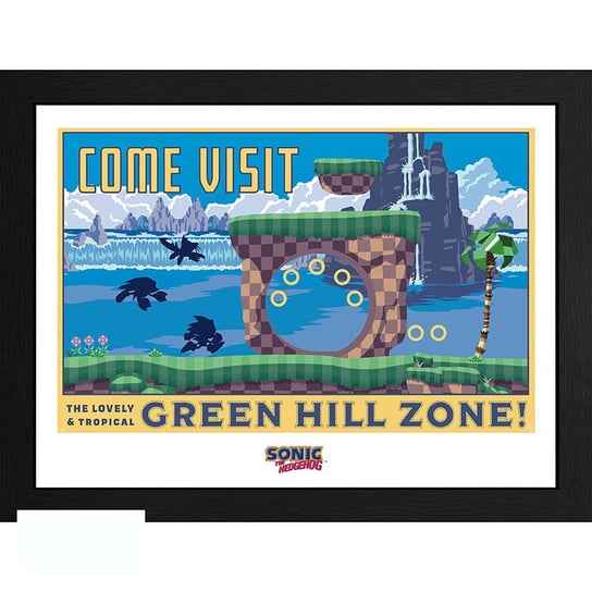 Plakat w ramce SONIC - "Green Hill Zone" (30x40 cm) Sonic