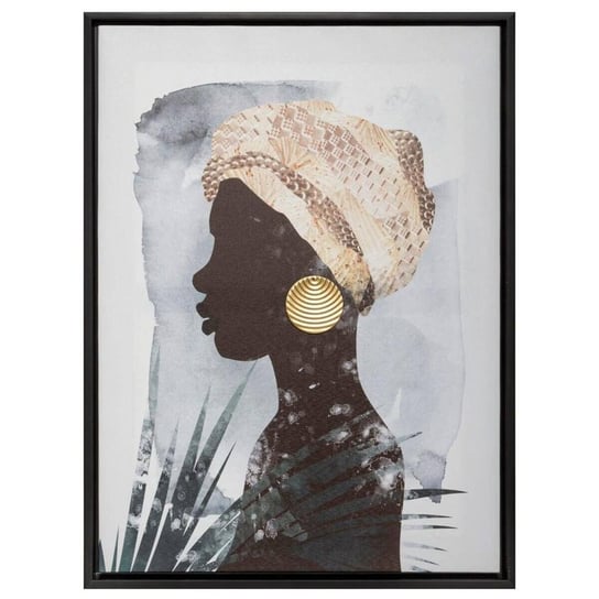 Plakat w ramie, 45 x 60 cm, kobieta ze złotym kolczykiem Atmosphera