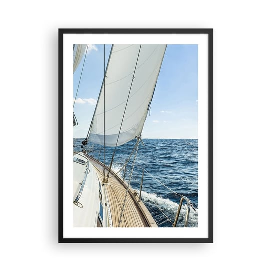 Plakat w ramie Arttor Ahoj, przygodo - 50x70 cm - Plakat w czarnej ramie - Jacht, Morze, Żeglowanie, Podróż, Ocean - P2BPA50x70-3647 ARTTOR