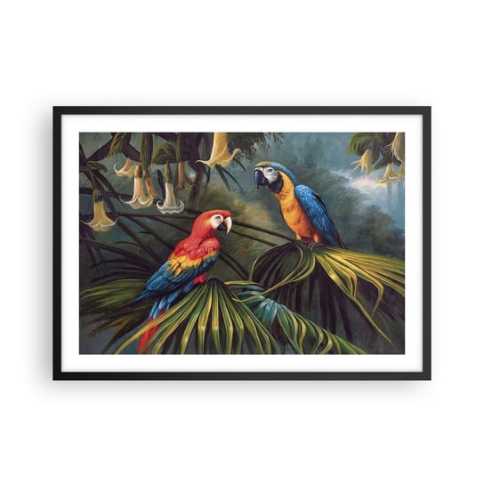 Plakat w ramie Arttor Romantyzm w tropikach - 70x50 cm - Plakat w czarnej ramie - Papuga Ara, Zwierzęta, Las Tropikalny, Sztuka, Ptaki - P2BAA70x50-4780 ARTTOR