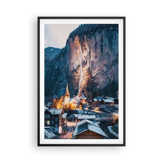 Plakat w ramie Arttor Świetlisty duch zimy - 61x91 cm - Plakat w czarnej ramie - Krajobraz, Szwajcaria, Alpy, Architektura, Podróże - P2BPA61x91-4834 ARTTOR