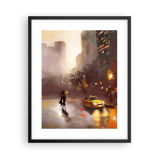 Plakat w ramie Arttor W światłach Nowego Jorku - 40x50 cm - Plakat w czarnej ramie - Nowy Jork, Manhattan, Architektura, Miasto, Nocne Życie - P2BPA40x50-4298 ARTTOR