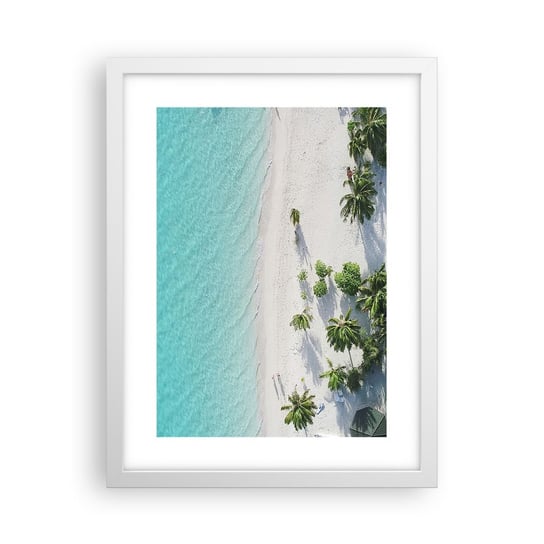 Plakat w ramie Arttor Wakacje w raju - 30x40 cm - Plakat w białej ramie - Krajobraz, Rajska Plaża, Malediwy, Morze, Podróże - P2WPA30x40-4532 ARTTOR