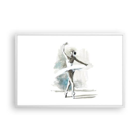 Plakat w ramie Arttor Zaklęta w łabędzia - 91x61 cm - Plakat w białej ramie - Baletnica, Taniec, Balet, Grafika, Malarstwo - P2WAA91x61-4953 ARTTOR