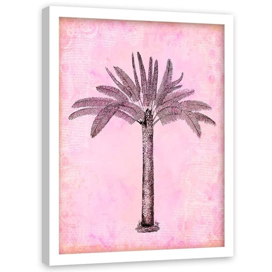 Plakat w ramie białej, Abstrakcyjna palma - 70x100 Feeby