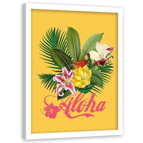 Plakat w ramie białej, Aloha - 70x100 Feeby