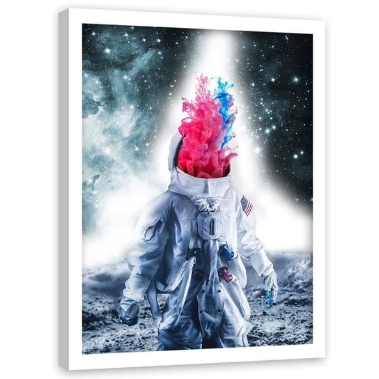 Plakat w ramie białej FEEBY Abstrakcyjny amerykański astronauta, 50x70 cm Feeby