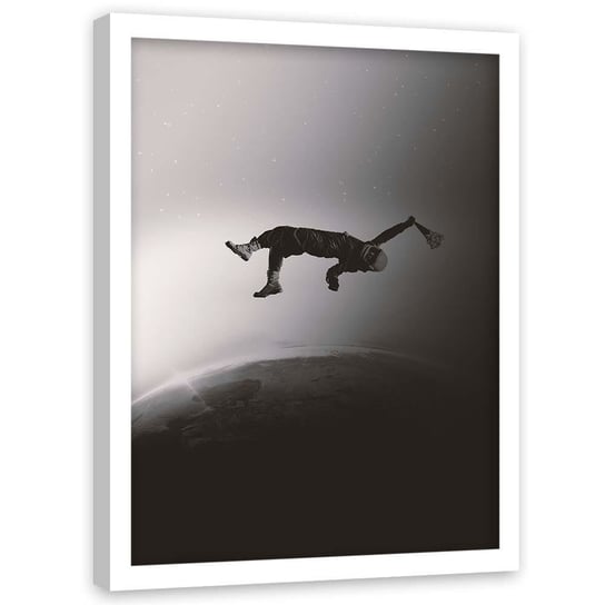 Plakat w ramie białej FEEBY Abstrakcyjny astronauta, 70x100 cm Feeby