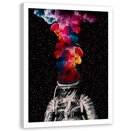 Plakat w ramie białej FEEBY Astronauta i kolory, 40x60 cm Feeby