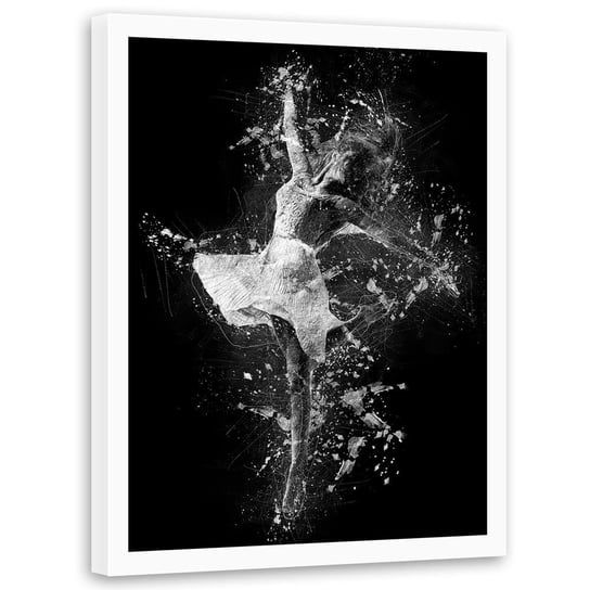 Plakat w ramie białej FEEBY Baletnica, 40x60 cm Feeby
