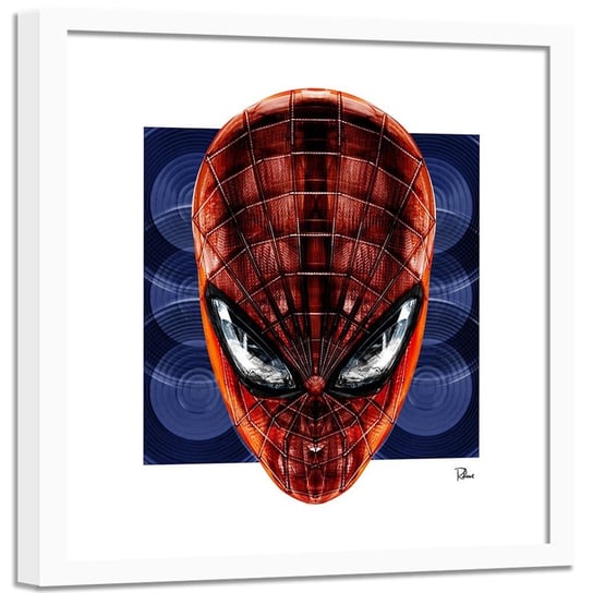 Plakat w ramie białej FEEBY Człowiek pająk, 80x80 cm Feeby