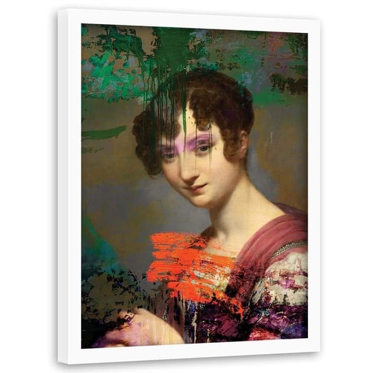 Plakat w ramie białej FEEBY Fioletowe spojrzenie, 40x60 cm Feeby